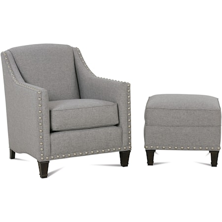 Traditional Upholstered Chair & Ottoman